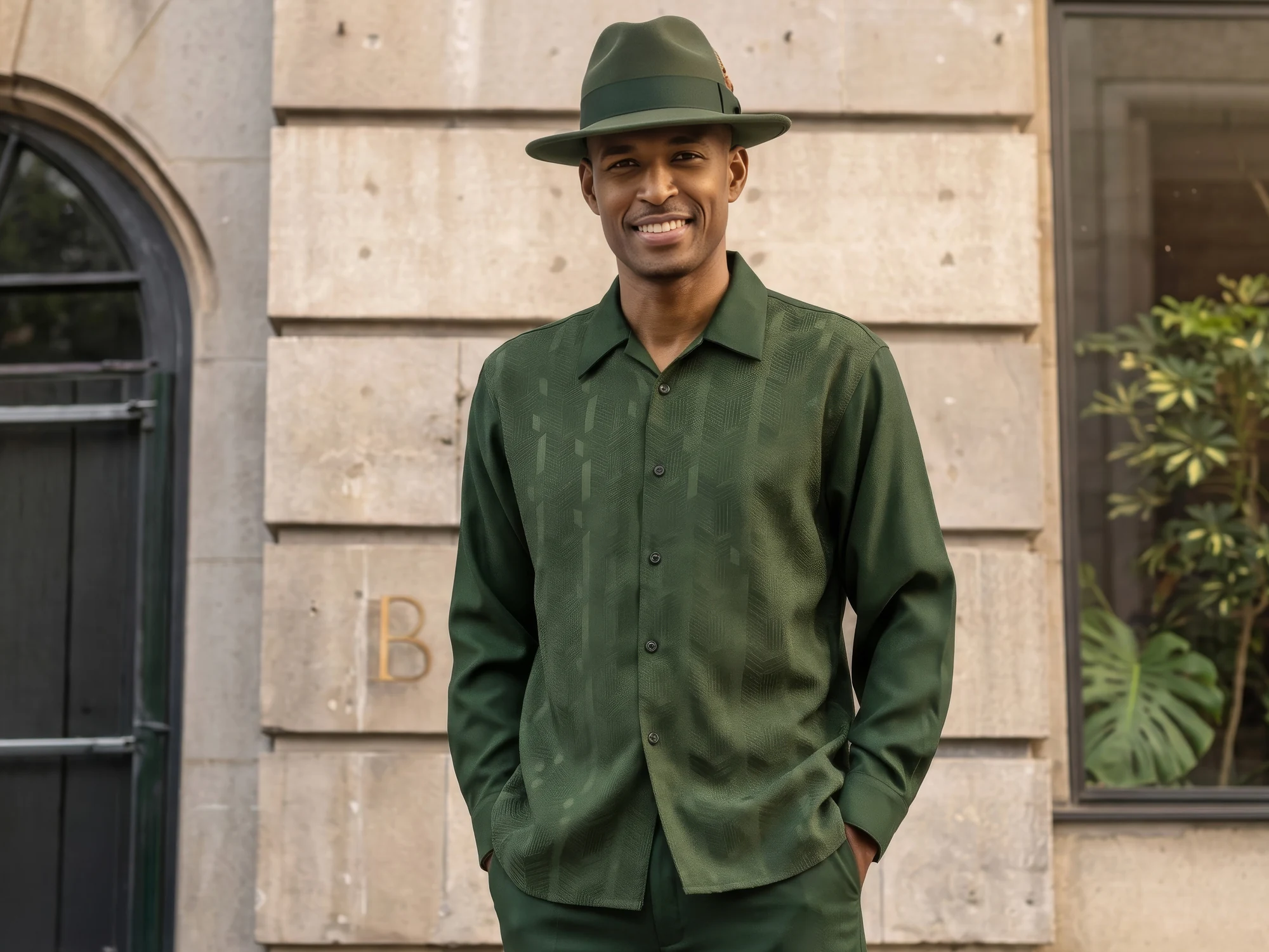 Montique 2694 Hunter walking suit and H-60 Hunter fedora from the catalog