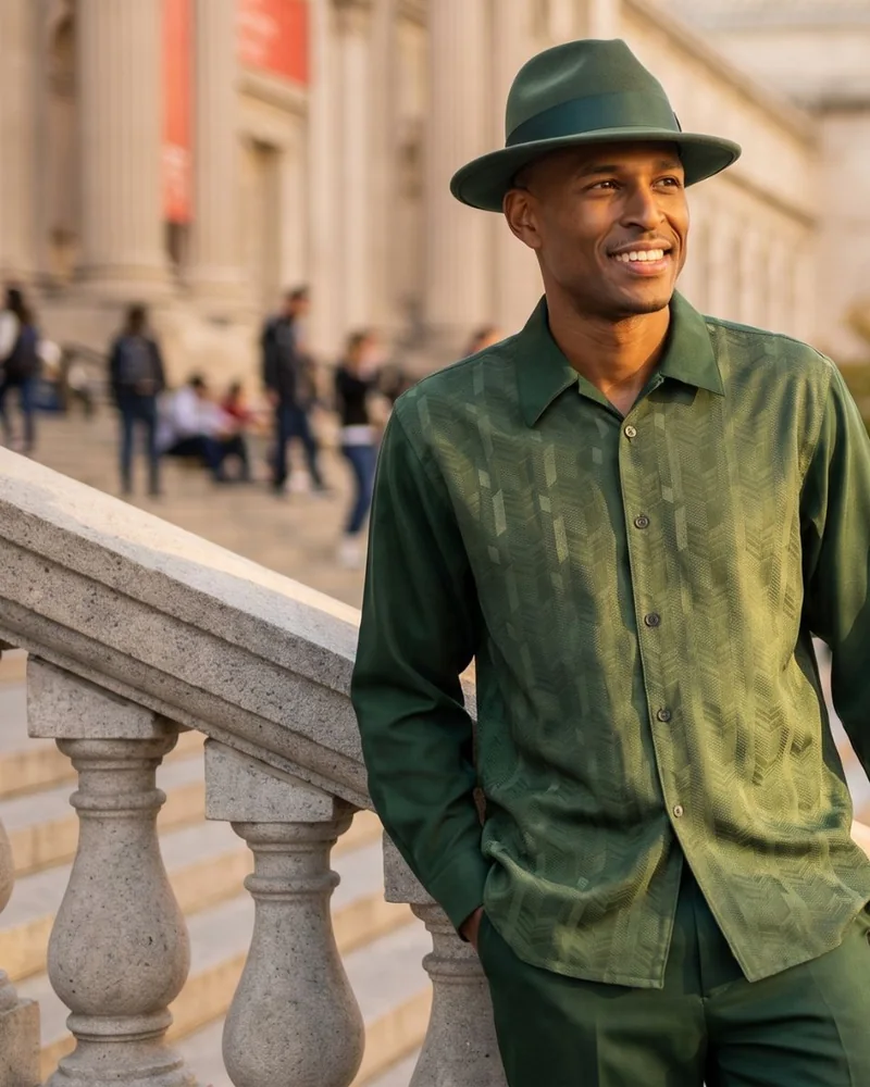 Green Fall Winter 2026 walking suit